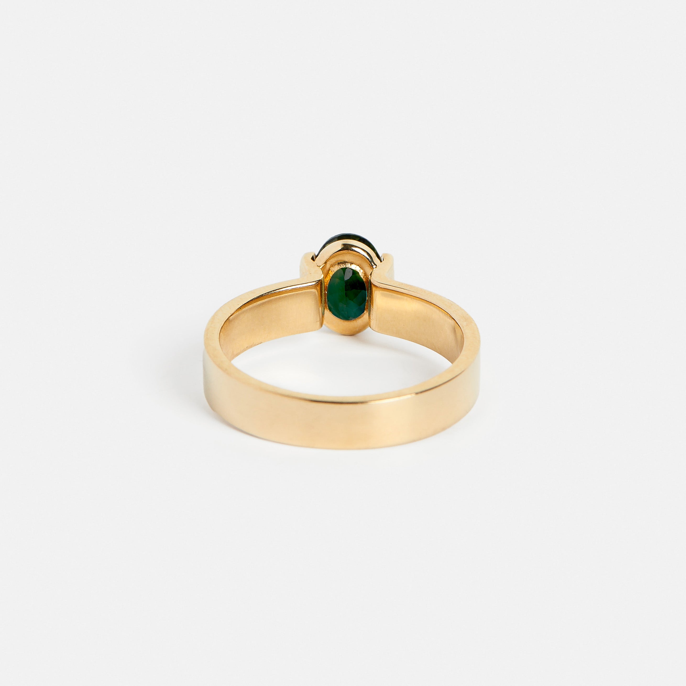 Silva Stacked Ring in 14k Gold set with a 1ct  oval cut sapphire By SHW Fine Jewelry New York City