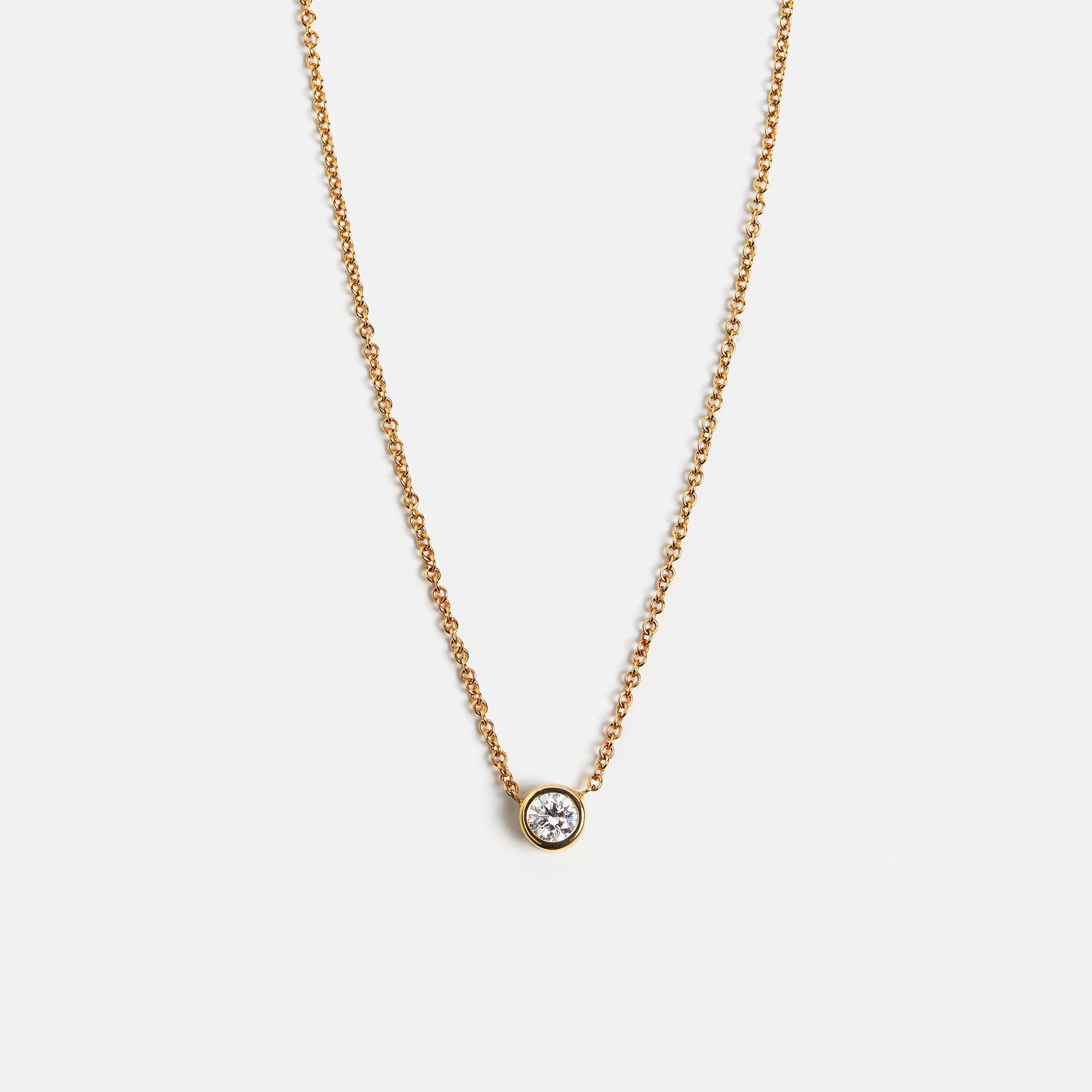 Aquamarine and gold pendant necklace round gemstone delicate fine chain 14k 18k yellow white rose gold SHW NYC jewelry studio