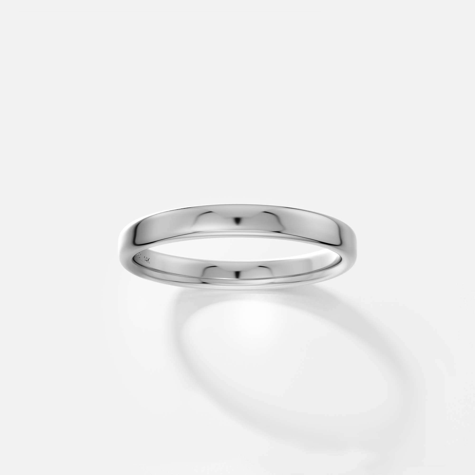 Comfortable 3mm wide wedding ring with flat band in 14k, 18k yellow, white, rose gold or platinum by SHW fine jewelry store in NYC near me