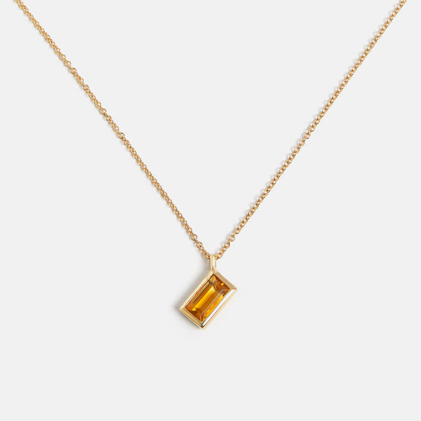 ［すぐにお届け］CHLOE Leather citrine necklace Citrine Necklace - Sigrid | Linjer Jewelry