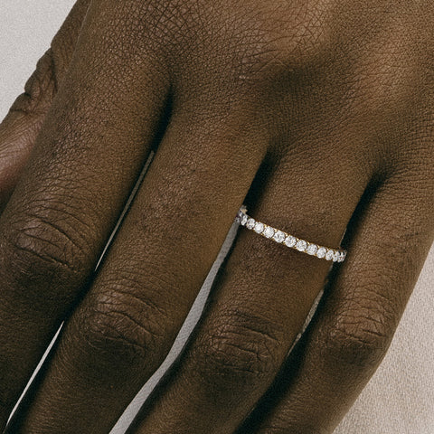 Customizable round diamond eternity wedding rings, sustainable and ethical, 14k 18k SHW fine jewelry stores nearby