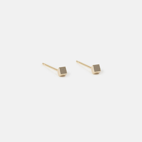  Large Kubas Unusual Studs in 14k Gold By SHW Fine Jewelry NYC