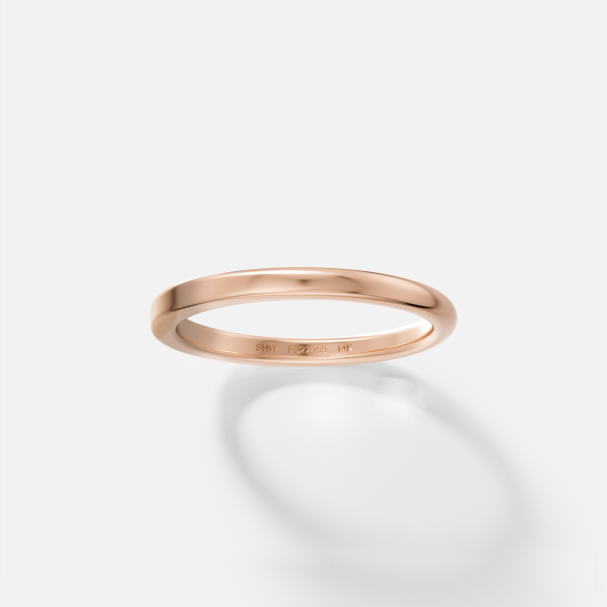 Minimal 2mm Flat and Domed Customizable Wedding Ring for Men in solid 14k yellow white rose gold by SHW best fine jewelry store in NYC