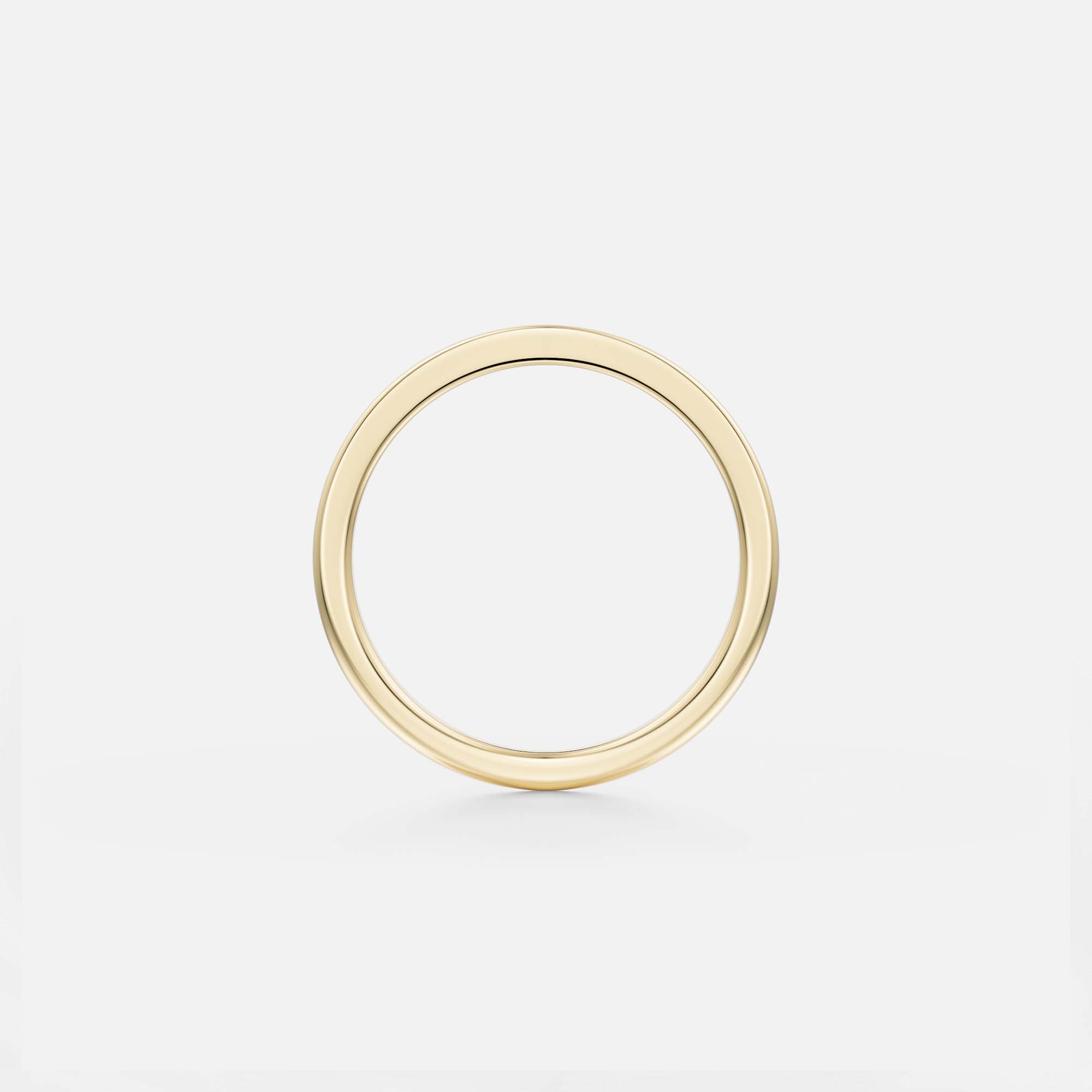 Traditional 2mm Thin Mens Wedding Band with Domed and Flat Profile in solid 14k yellow white rose gold by SHW best fine jewelry shop in NYC
