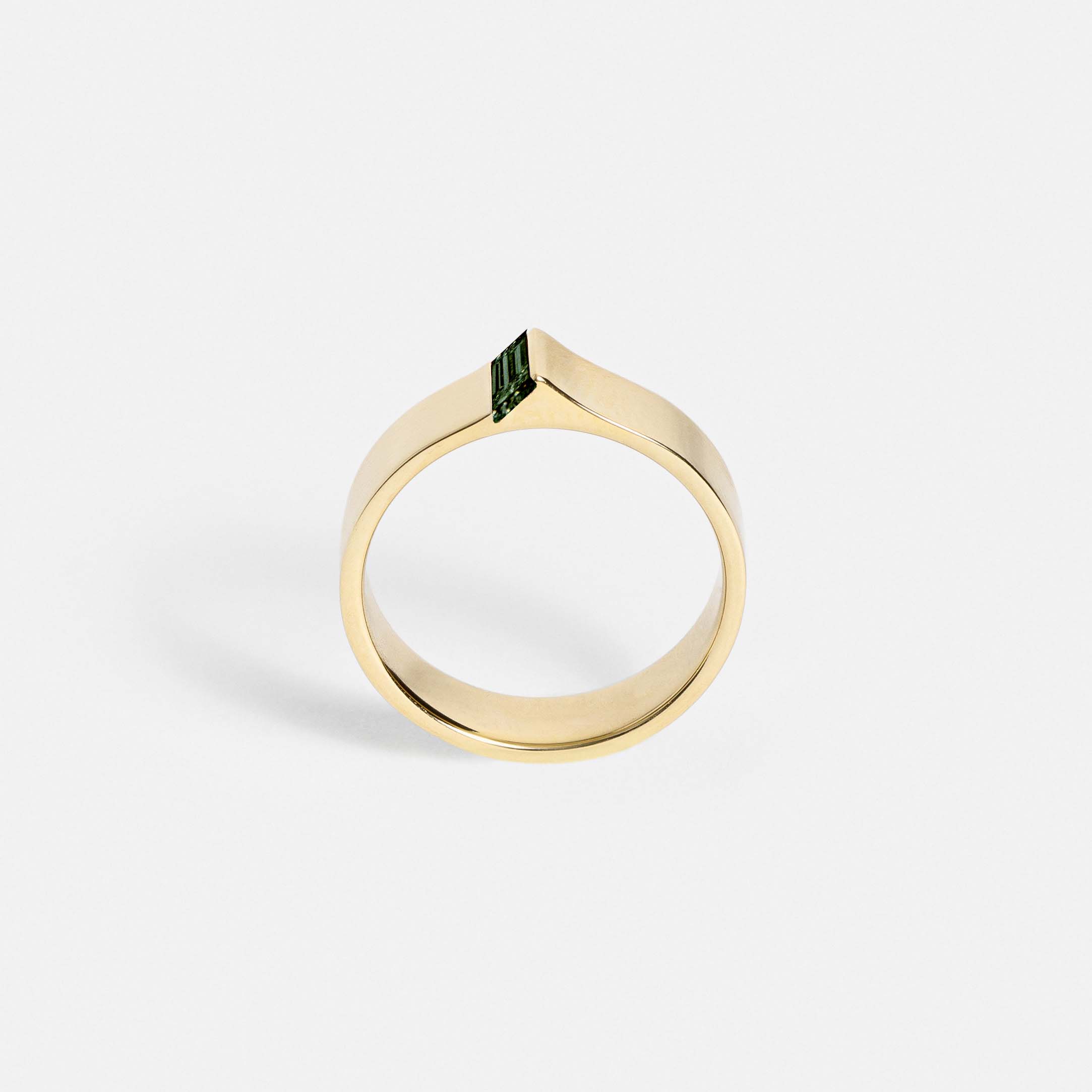 5mm Braga Ring with Green Tourmaline