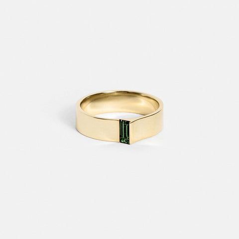 5mm Braga Ring with Green Tourmaline