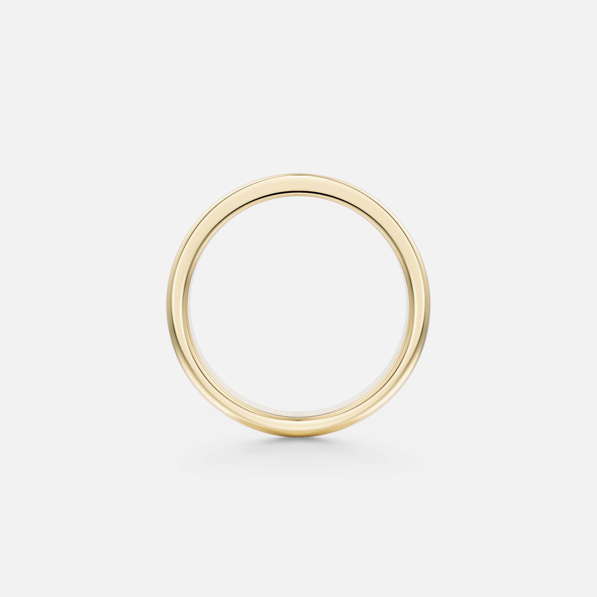 Traditional 5mm Mens Wedding Band with Domed and Flat Profile in solid 14k yellow white rose gold by SHW best fine jewelry shop in NYC