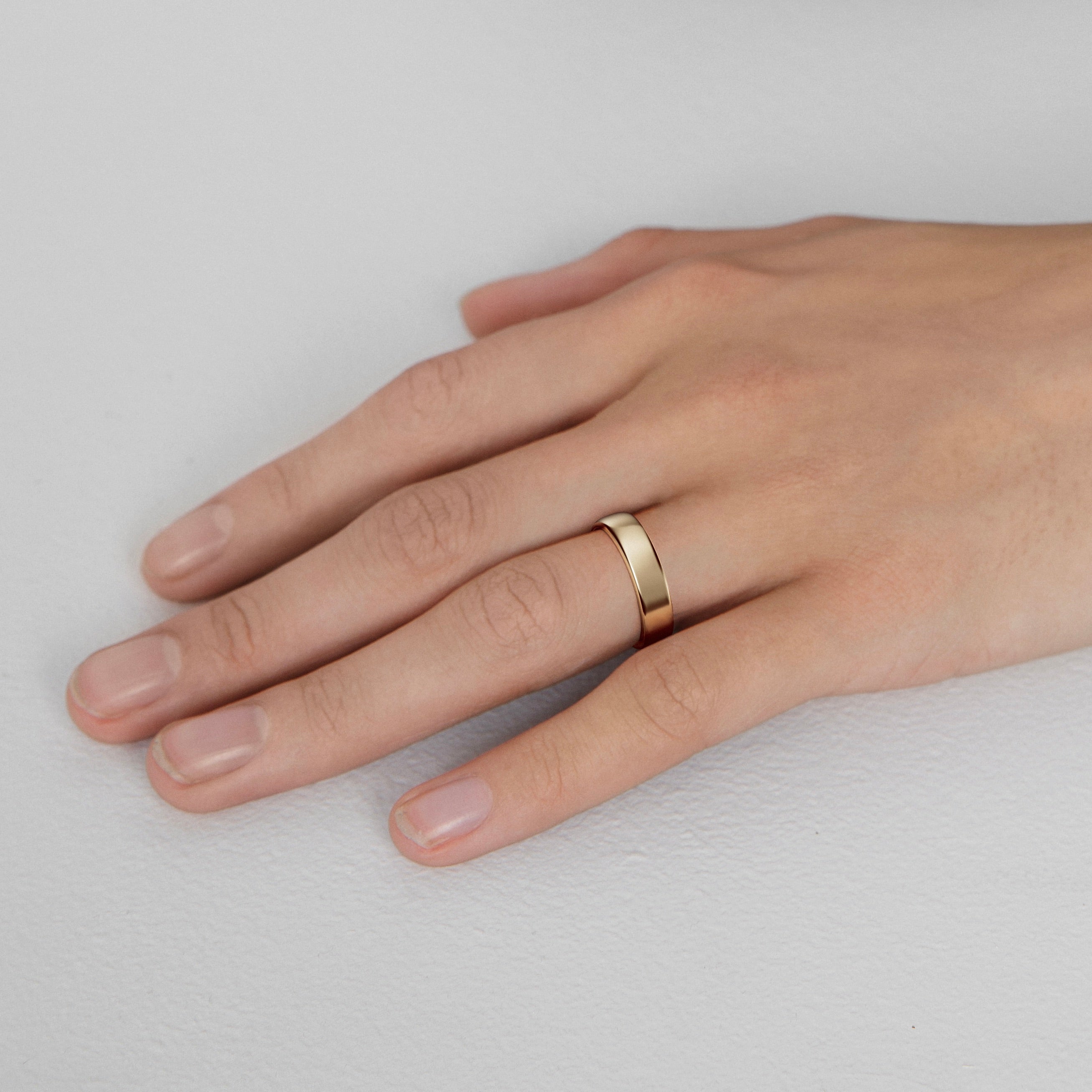 Domed and Flat profile Wedding Band with Engravings in solid 14k 18k yellow white rose gold platinum by SHW cool fine jewelry store in NYC