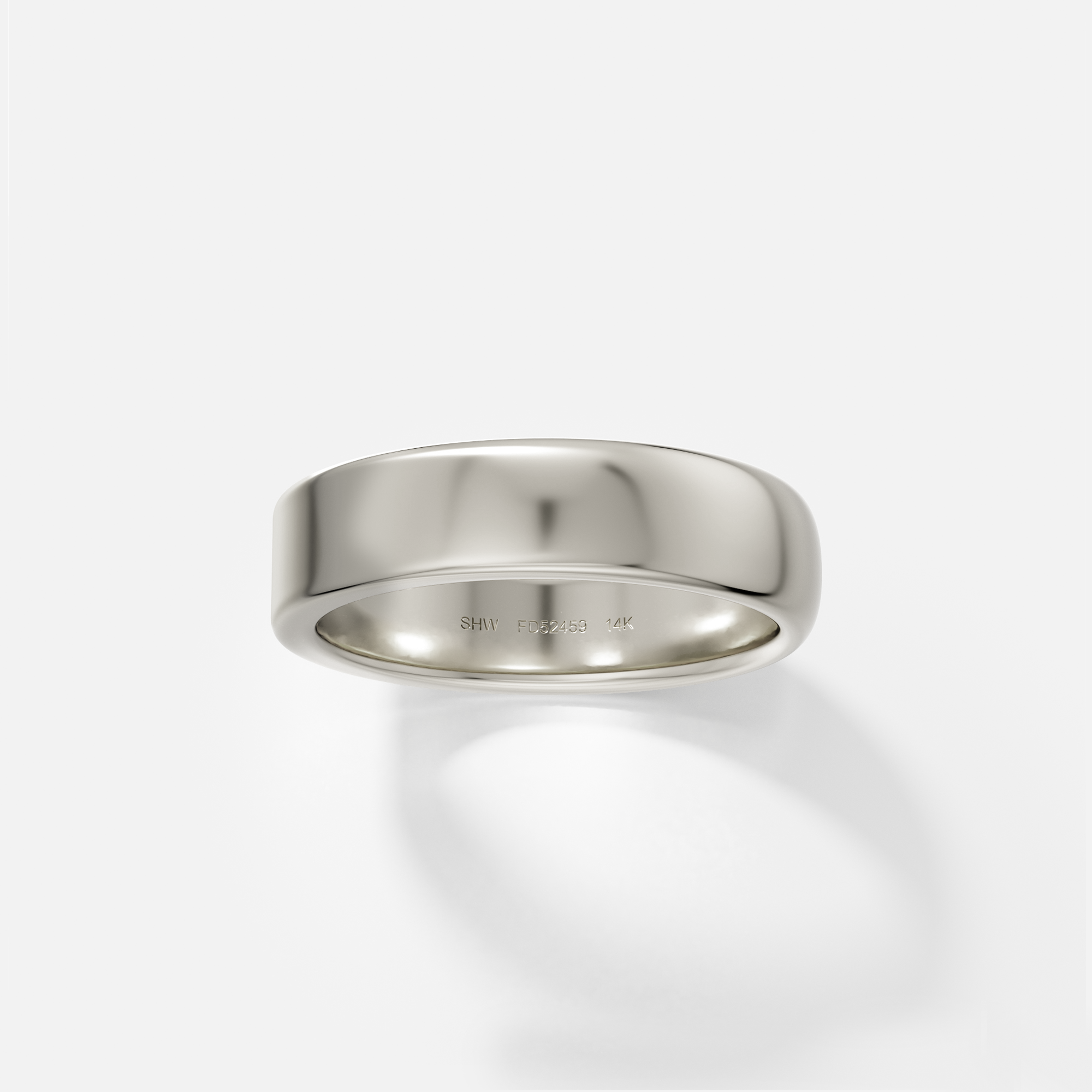 Unique 5mm Domed and Flat Profile Wedding Band for man in solid 14k 18k yellow white rose gold by SHW coolest fine jewelry shop in NYC