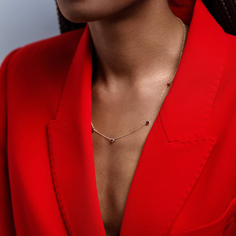 Andra Necklace with Garnets