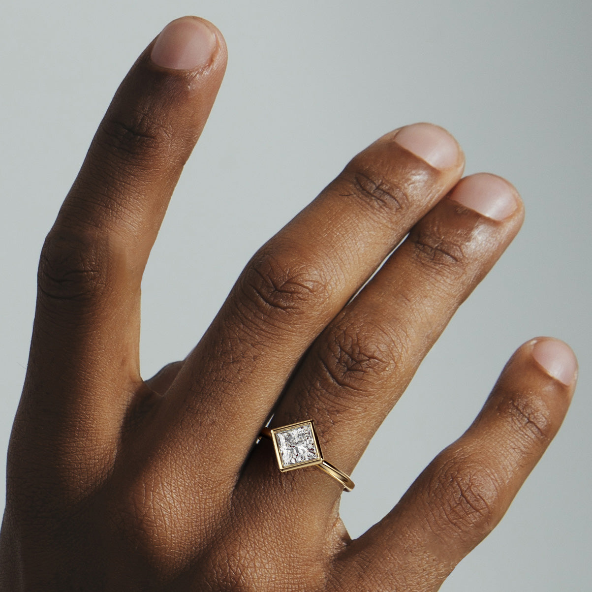 Customizable Engagement Ring with Princess 1.0ct 2.0ct 3.0ct laboratory natural diamond in 14k 18k by SHW Fine Jewelry East Village LES NYC