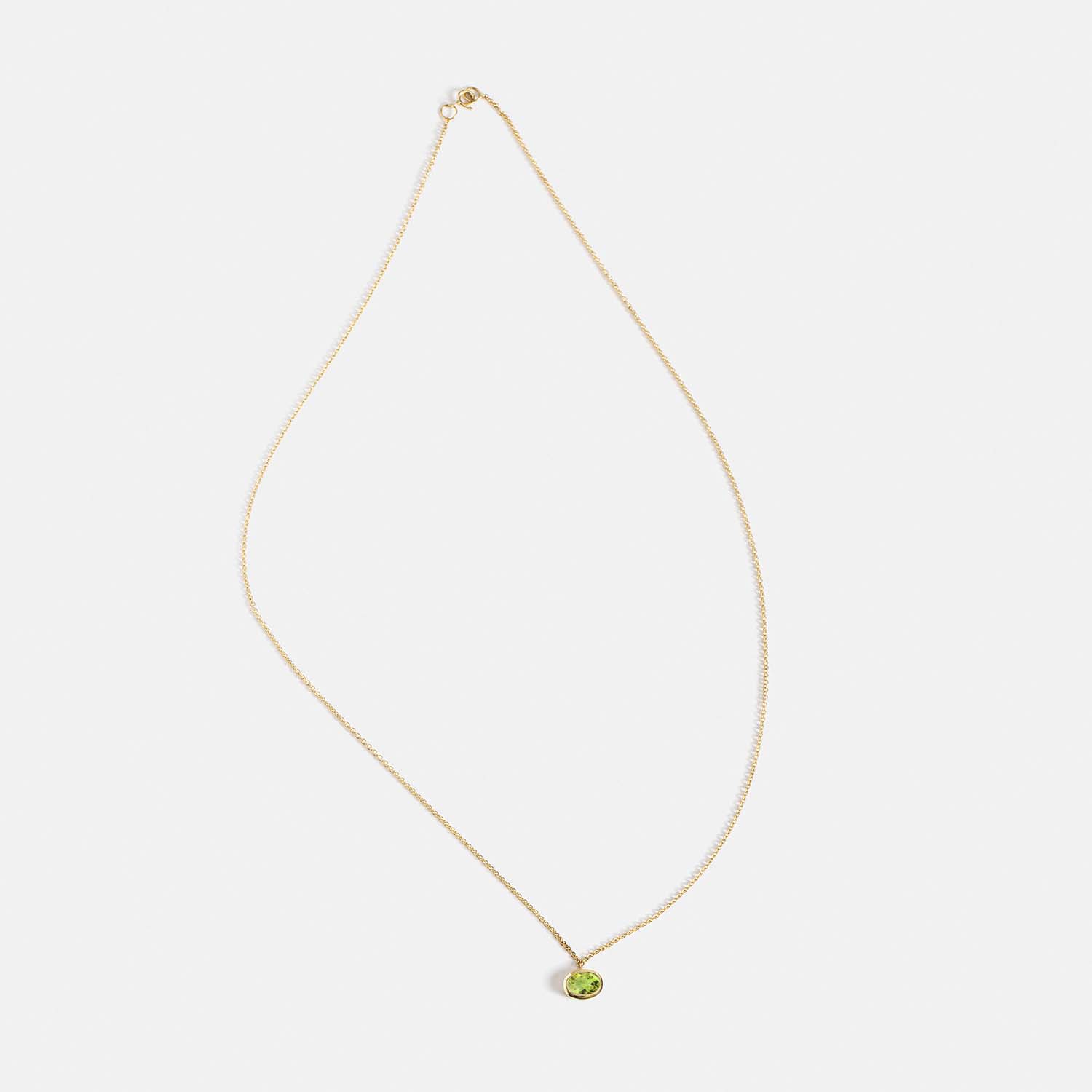 Gold necklace with citrine oval gemstone November birthstone dainty chain minimalist SHW NYC handcrafted jewelry