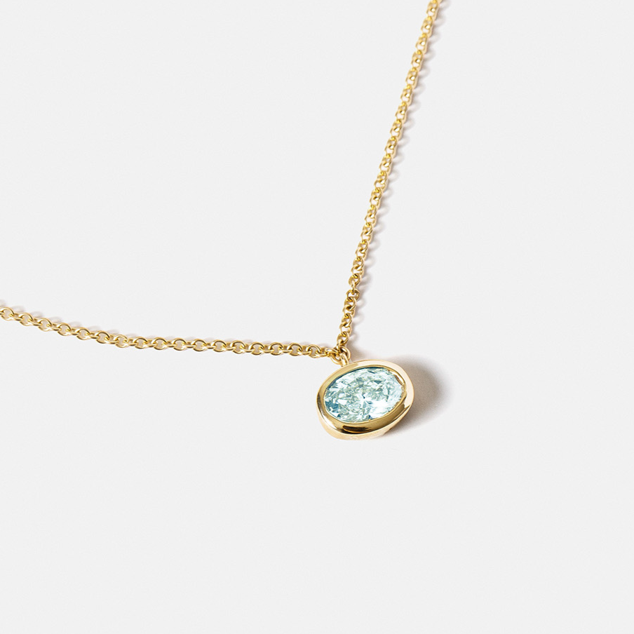East west oval citrine pendant necklace dainty solid gold modern November birthstone style SHW NYC jewelry