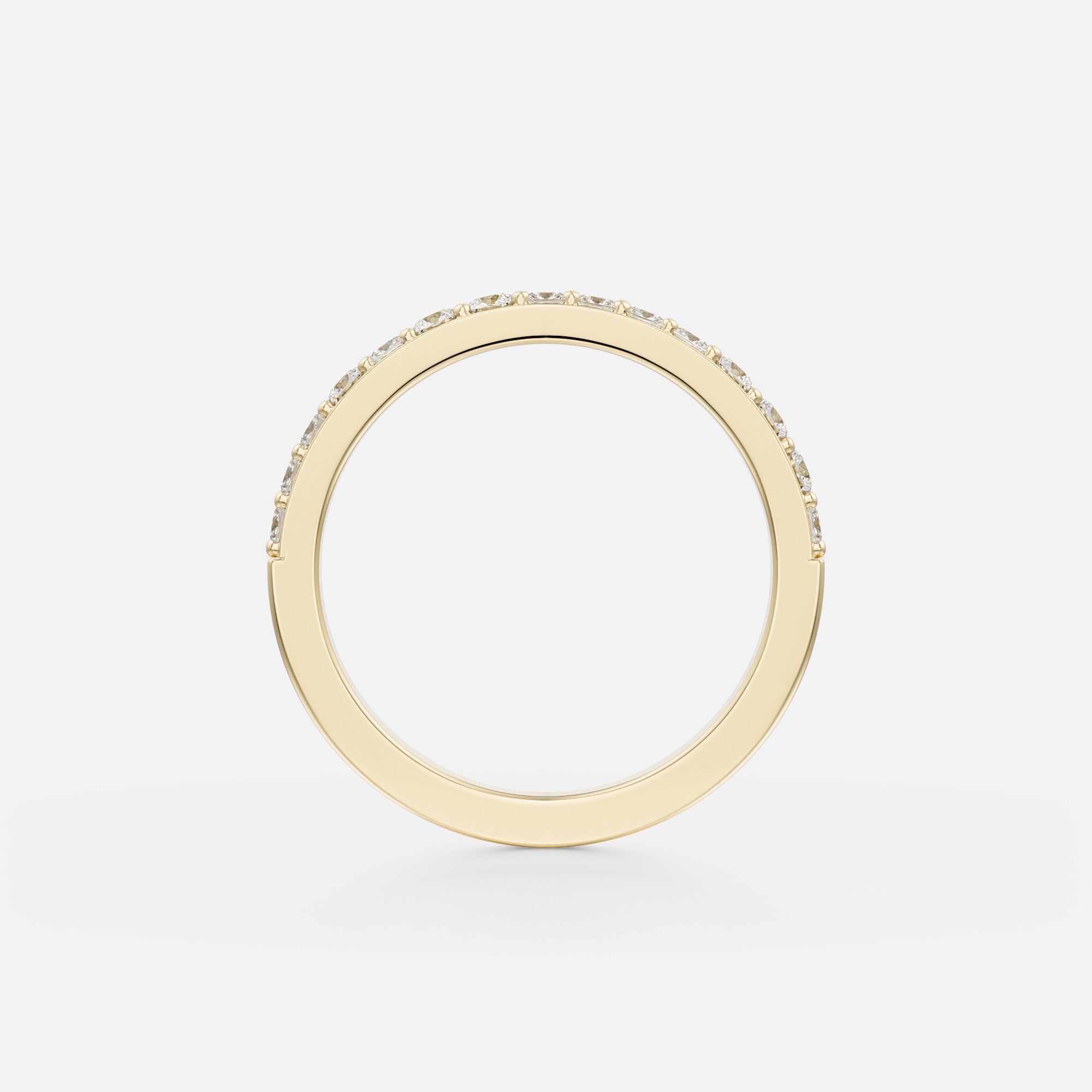 Sleek eternity wedding band with lab-grown and natural round princess diamonds, sustainable and ethical design 14k 18k gold SHW Jewelry Stores Manhattan NYC