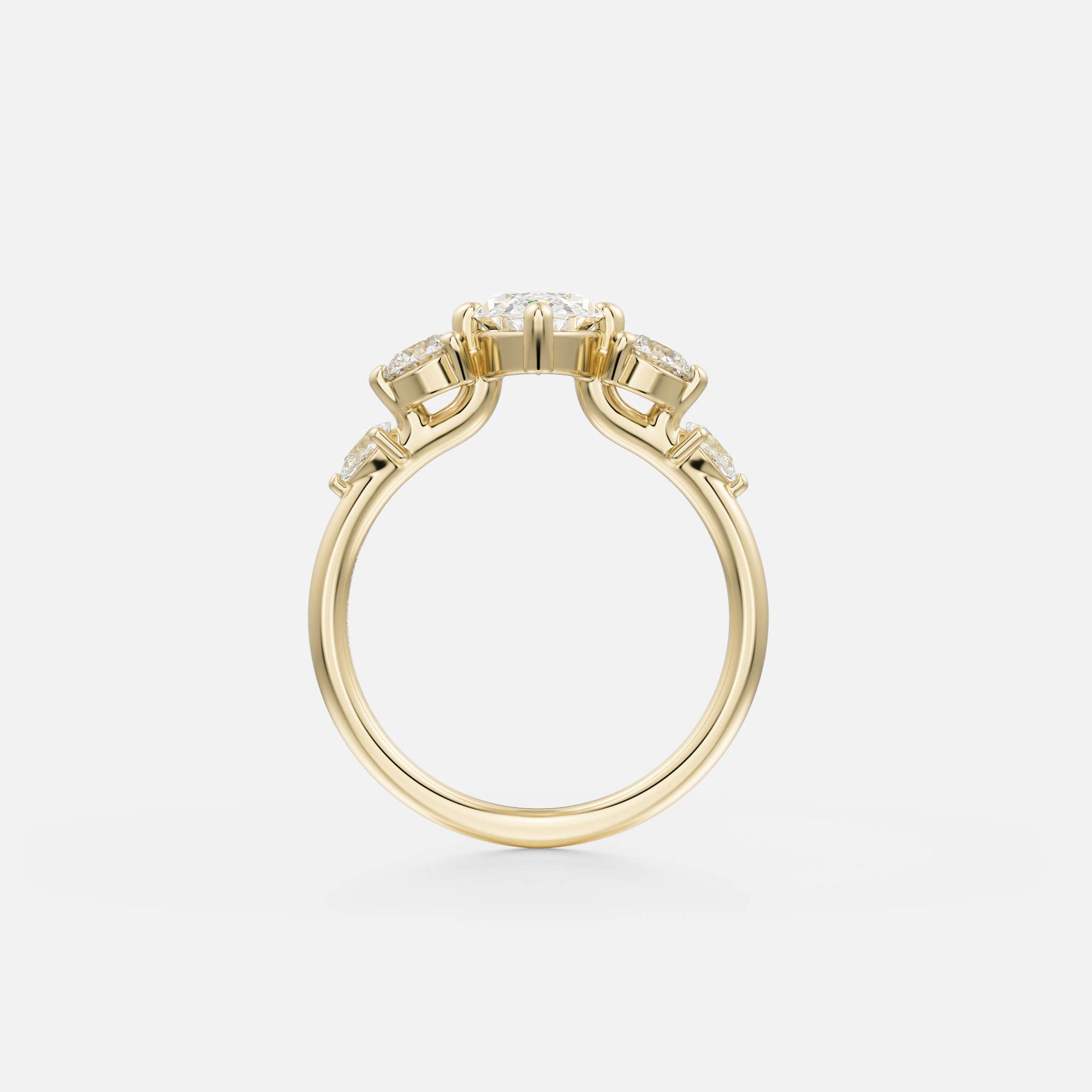 Prongs Cluster Side Accents Setting Engagement Rings with Marquise brilliant lab-grown mined diamond 14k 18k gold SHW Best Jewelry Stores Manhattan