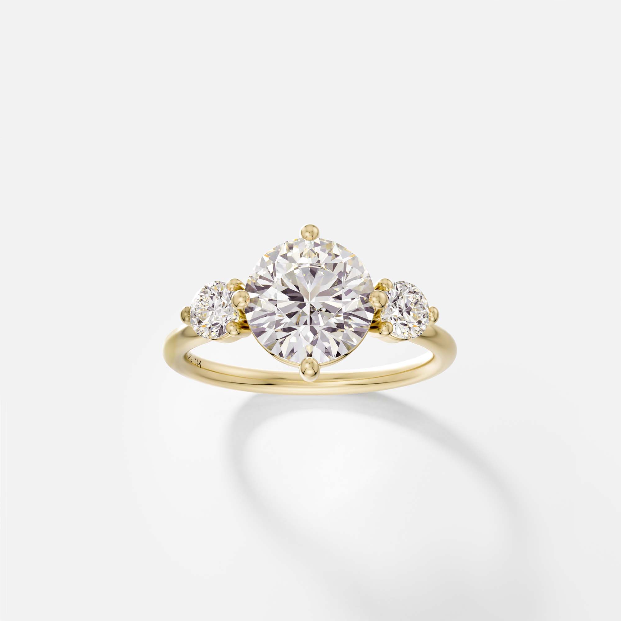 Three Stone Kele Engagement Ring Setting with Round Diamonds – SHW