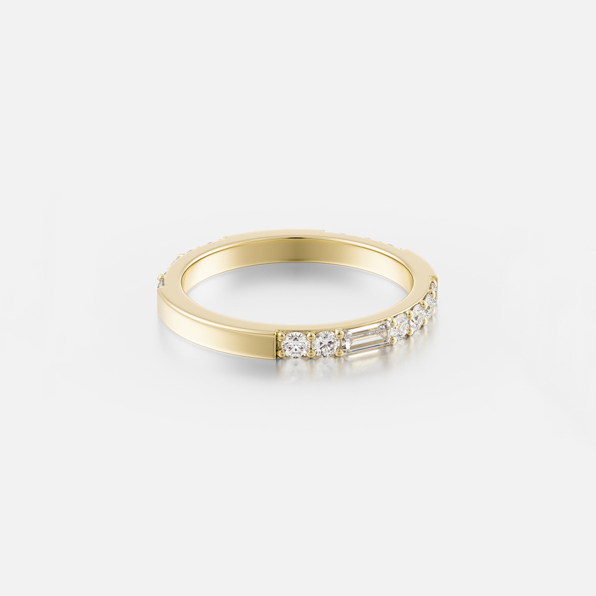 Unique Womens Stackable Wedding Ring with rows of pave natural white diamonds in solid 14k, 18k gold by SHW famous fine jewelry in NYC