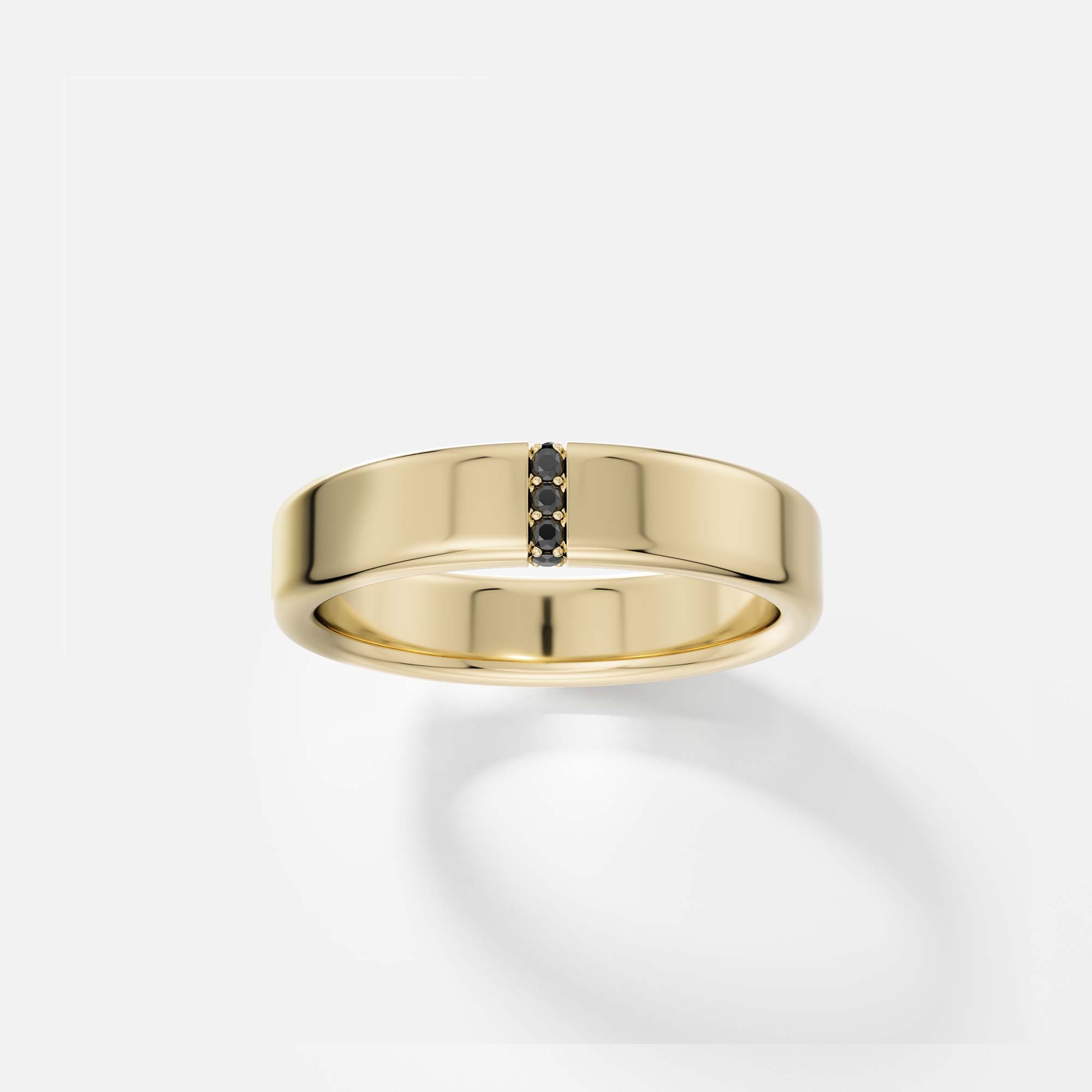 Customizable 5mm thick wedding band with comfortable fit in solid 14k, 18k yellow, white, rose gold or platinum by SHW fine jewelry store NYC