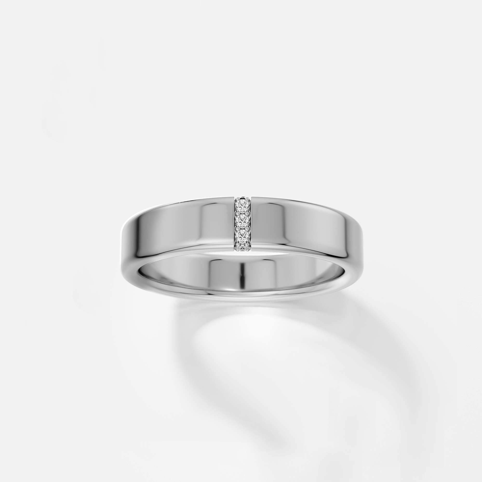 Designer 5mm wide wedding band for man with wrapping around pave diamonds in 14k, 18k gold or platinum and engravings by SHW jewelry NYC
