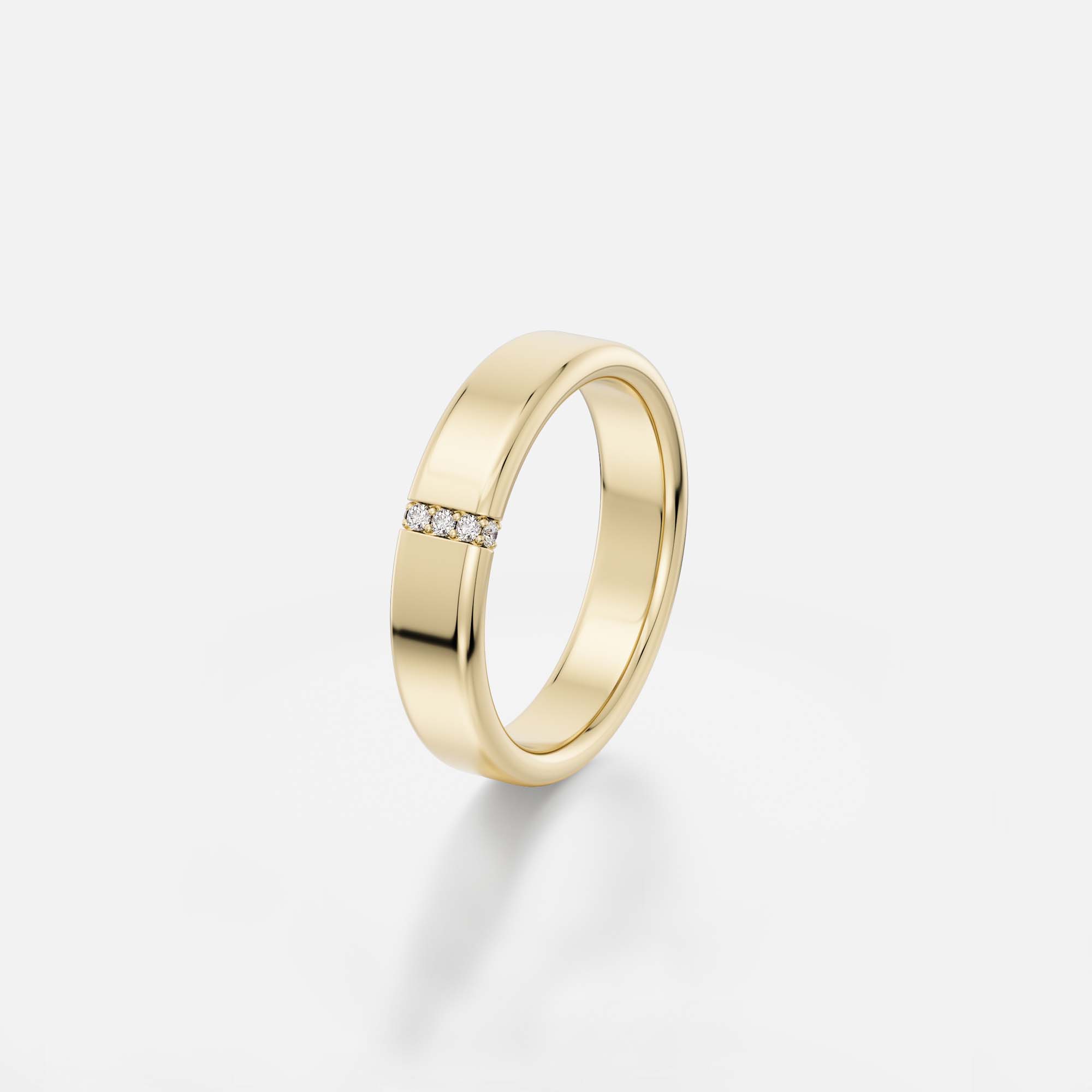 Unusual 5mm thick wedding band for men with vertical row of white or black diamonds 14k, 18k yellow, white, rose gold or platinum SHW jewelry