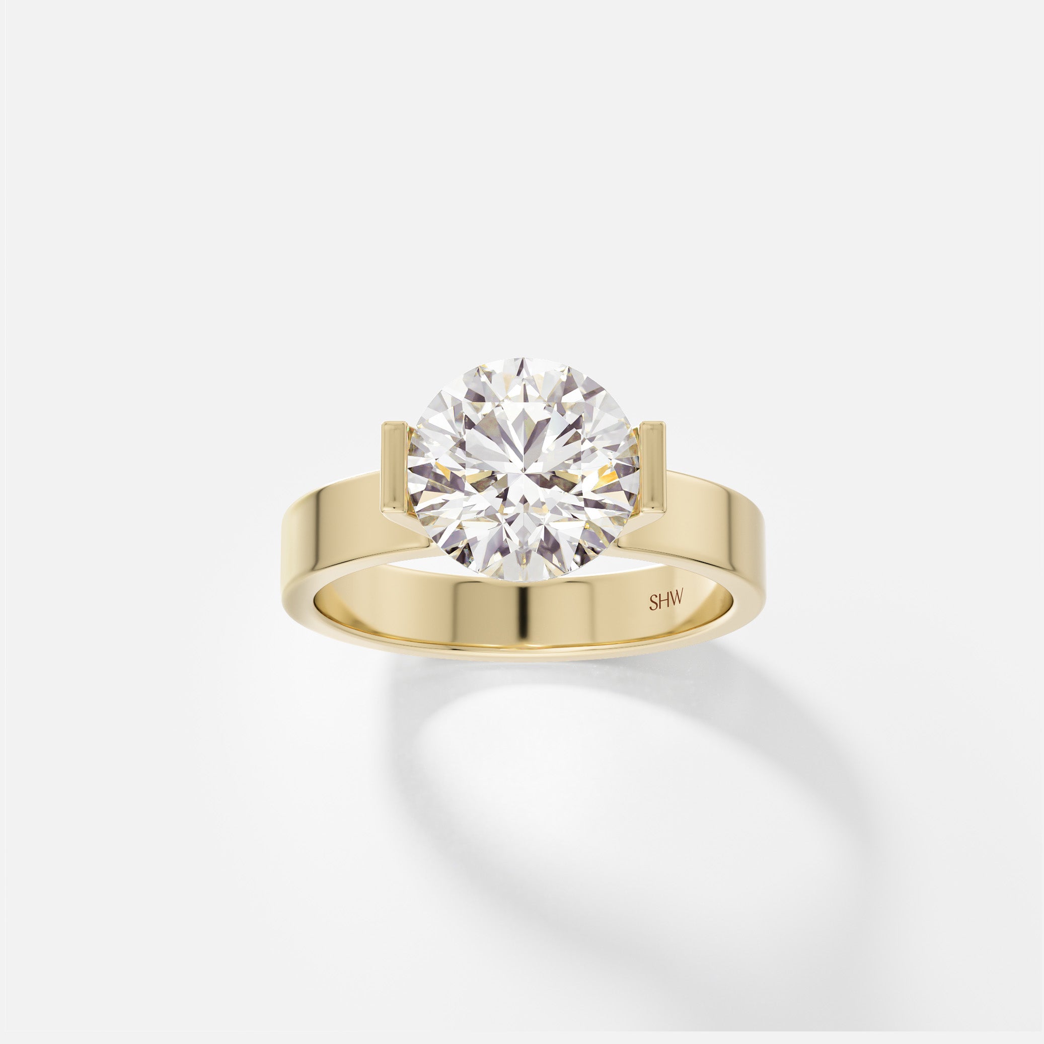 Cathedral Flat Band Square Lab Diamond Ring In 14K White Gold | Fascinating  Diamonds