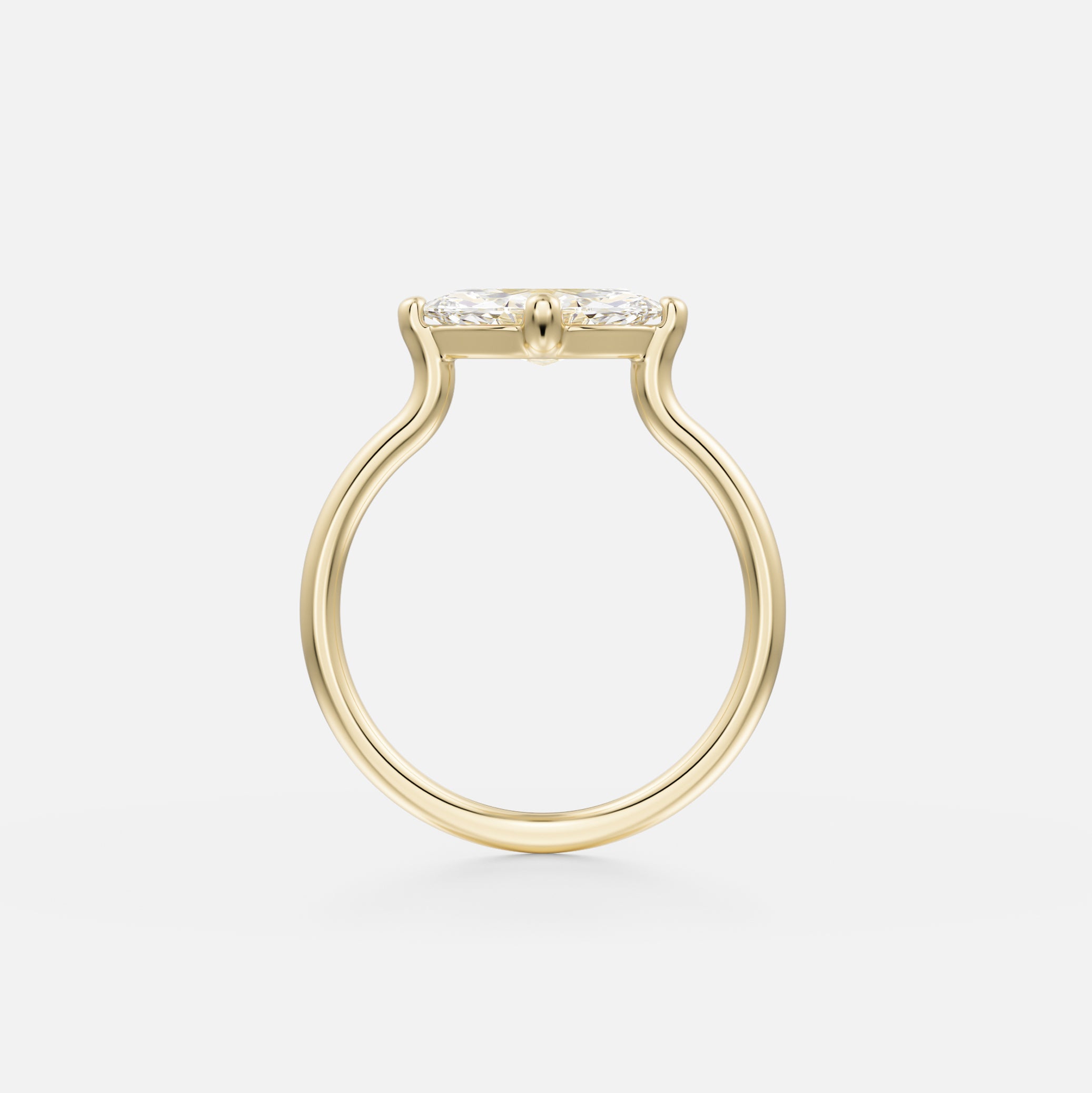 Veli Round Band with East West Marquise Alternative Engagement Ring Setting in recycled 14 karat Gold or platinum handmade by SHW Fine Jewelry NYC