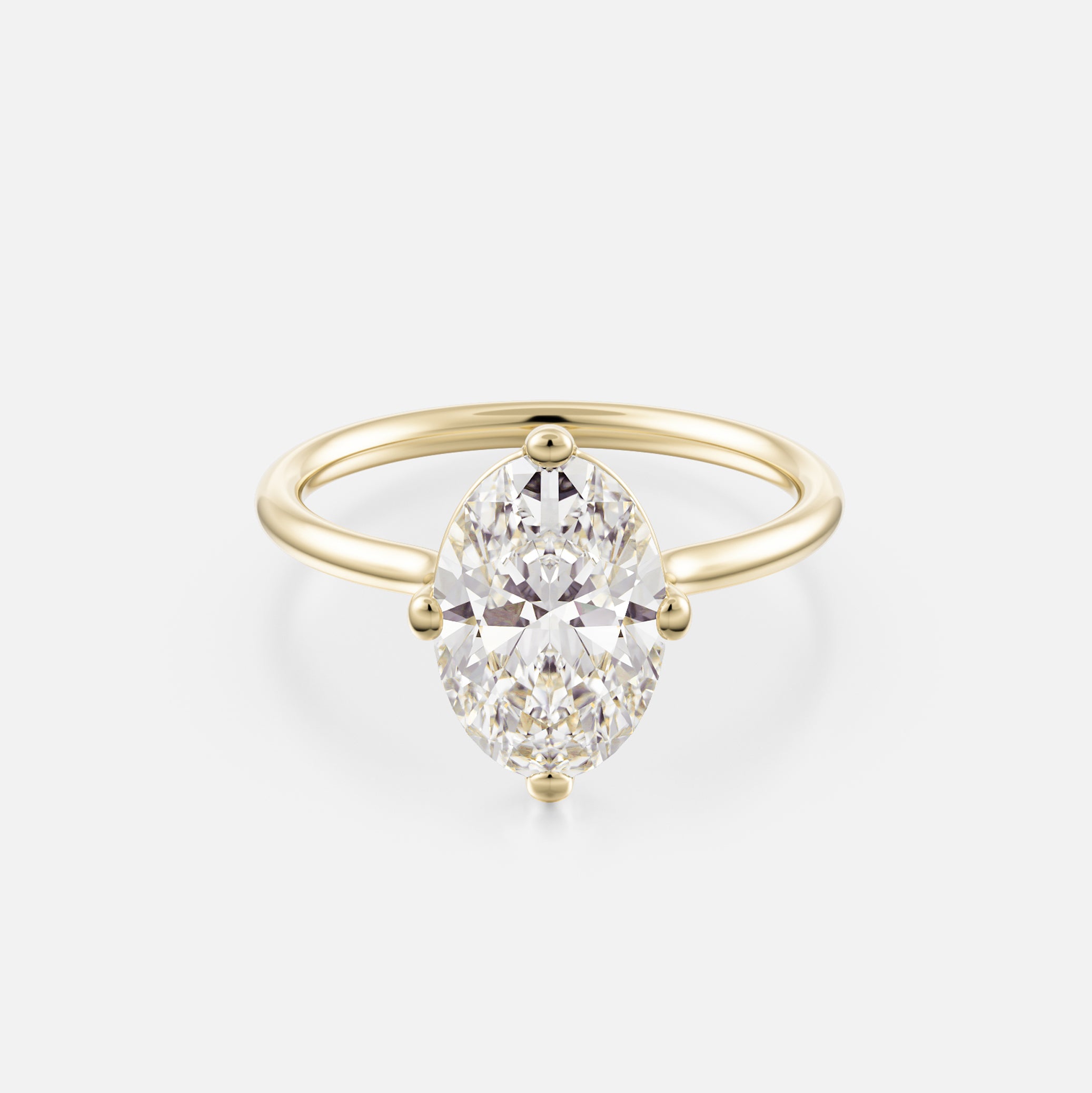 Veli Round Band with North South Oval Simple Engagement Ring Setting in 14 karat Gold or platinum by SHW Fine Jewelry New York City