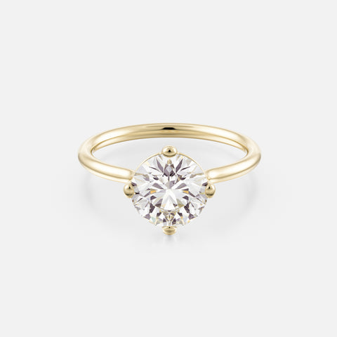 Veli Round Band with Round Simple Engagement Ring Setting in recycled 14k Gold or platinum by SHW Fine Jewelry NYC
