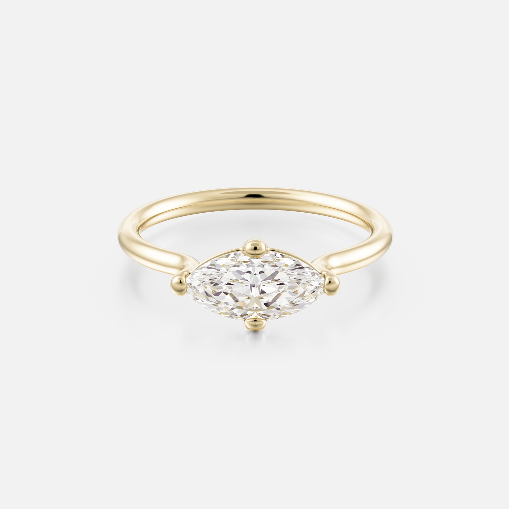 Veli Prong Engagement Ring with East West Marquise Diamond – SHW