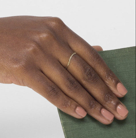 Arba Curved Design Unique Ring in precious metal with gemstones by Designer Luxury Brand SHW Fine Jewelry NYC