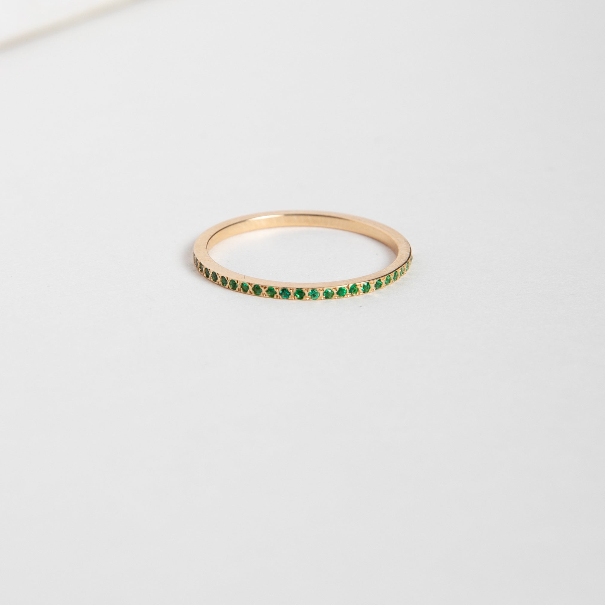 Eile Designer Ring in 14k Yellow Gold set with with Emeralds