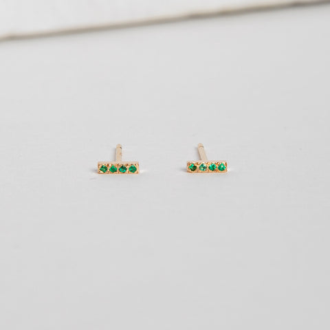 Vilko Stud with Emeralds