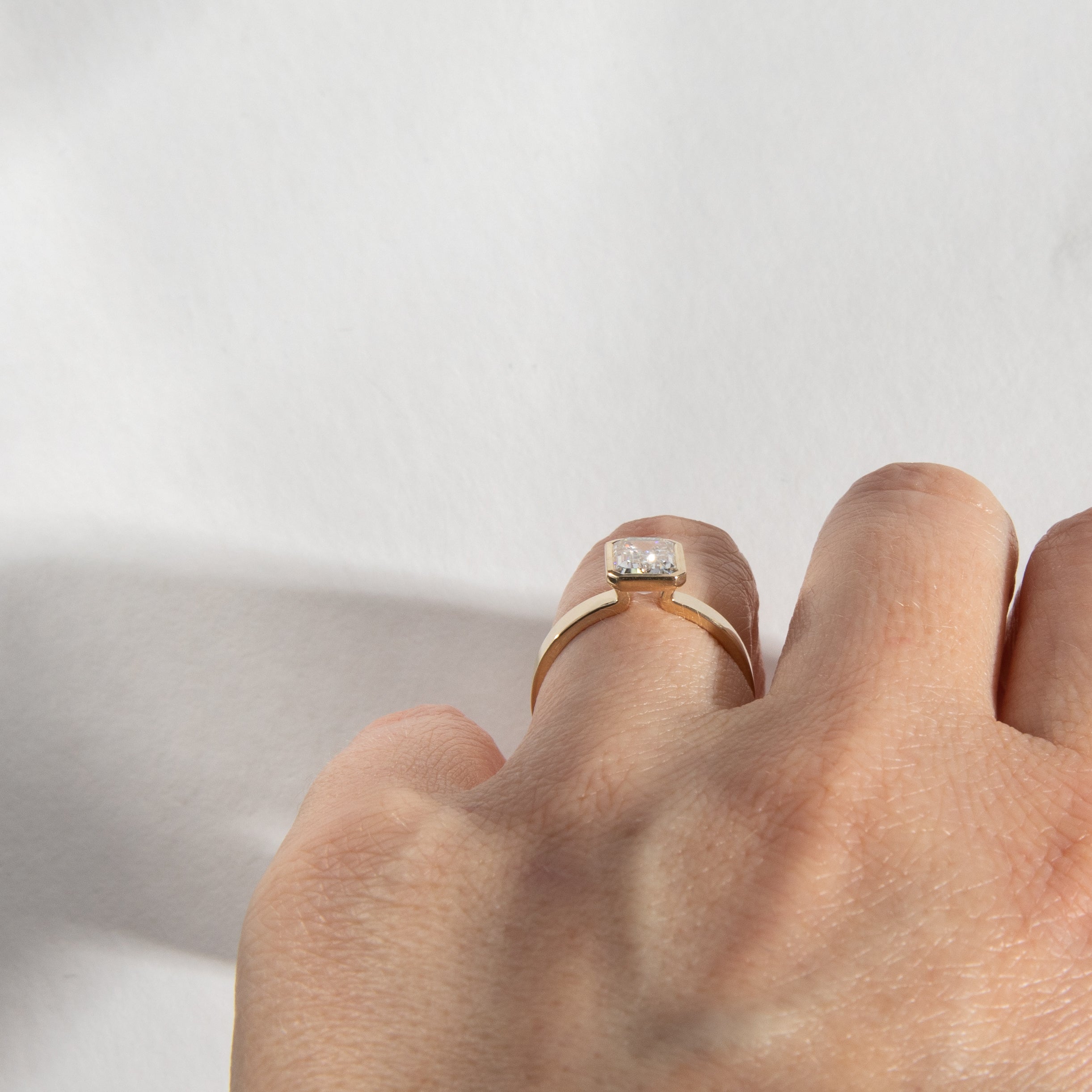 Badi Designer ring in 14k Yellow Gold set with a lab-grown diamond