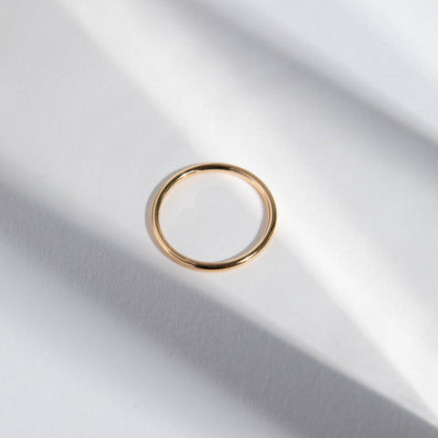 1.5mm Handmade Domed Band in 14k Gold By SHW Fine Jewelry NYC