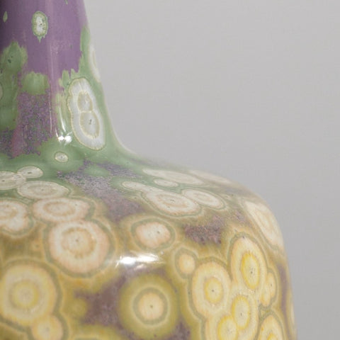 Hand-thrown porcelain vase with crystalline glaze made in NYC by Robert Hessler