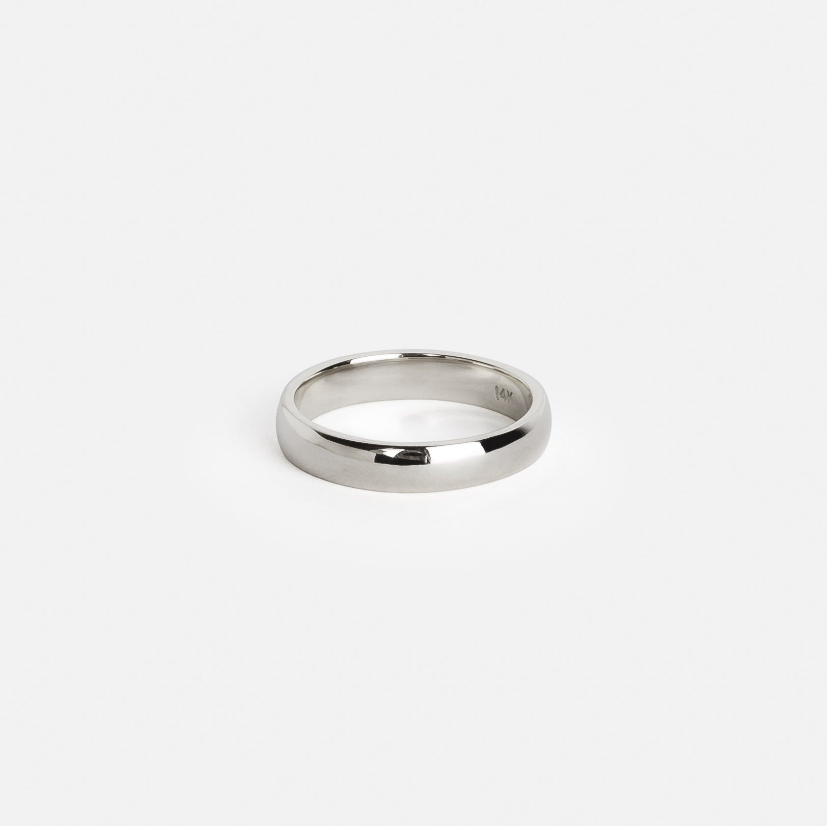 Minimalist Domed Customized Wedding Band for Men in solid 14k 18k yellow white rose gold by SHW coolest fine jewelry shop in NYC near me