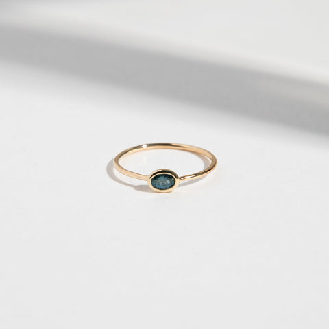 Ana Delicate Ring in 14k Gold set with a 0.3ct blue sapphire by SHW Fine Jewelry