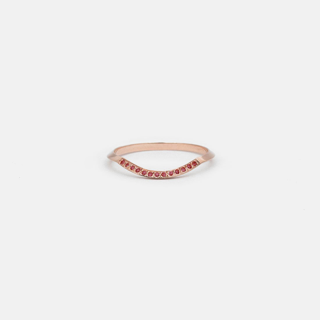 Arba Thin Ring in 14k Rose Gold set with Rubies By SHW Fine Jewelry New York City