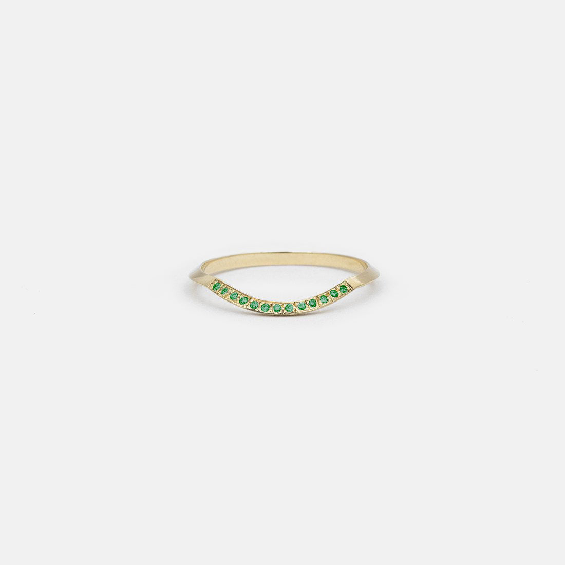 Arba Unique Ring in 14k Gold set with Emeralds By SHW Fine Jewelry NYC