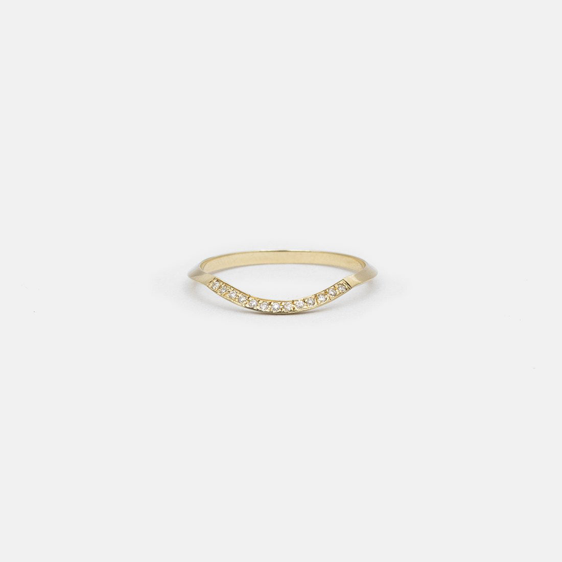 Arba Unique Ring in 14k Gold set with White Diamonds By SHW Fine Jewelry NYC
