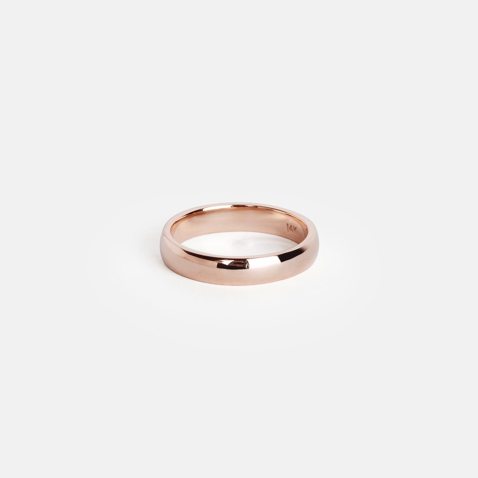 4mm Domed Handmade Band in 14k Rose Gold By SHW Fine Jewelry NYC