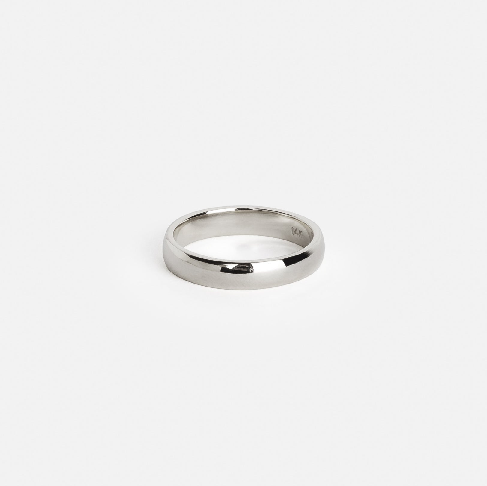 4mm Domed Cool Band in 14k White Gold By SHW Fine Jewelry NYC