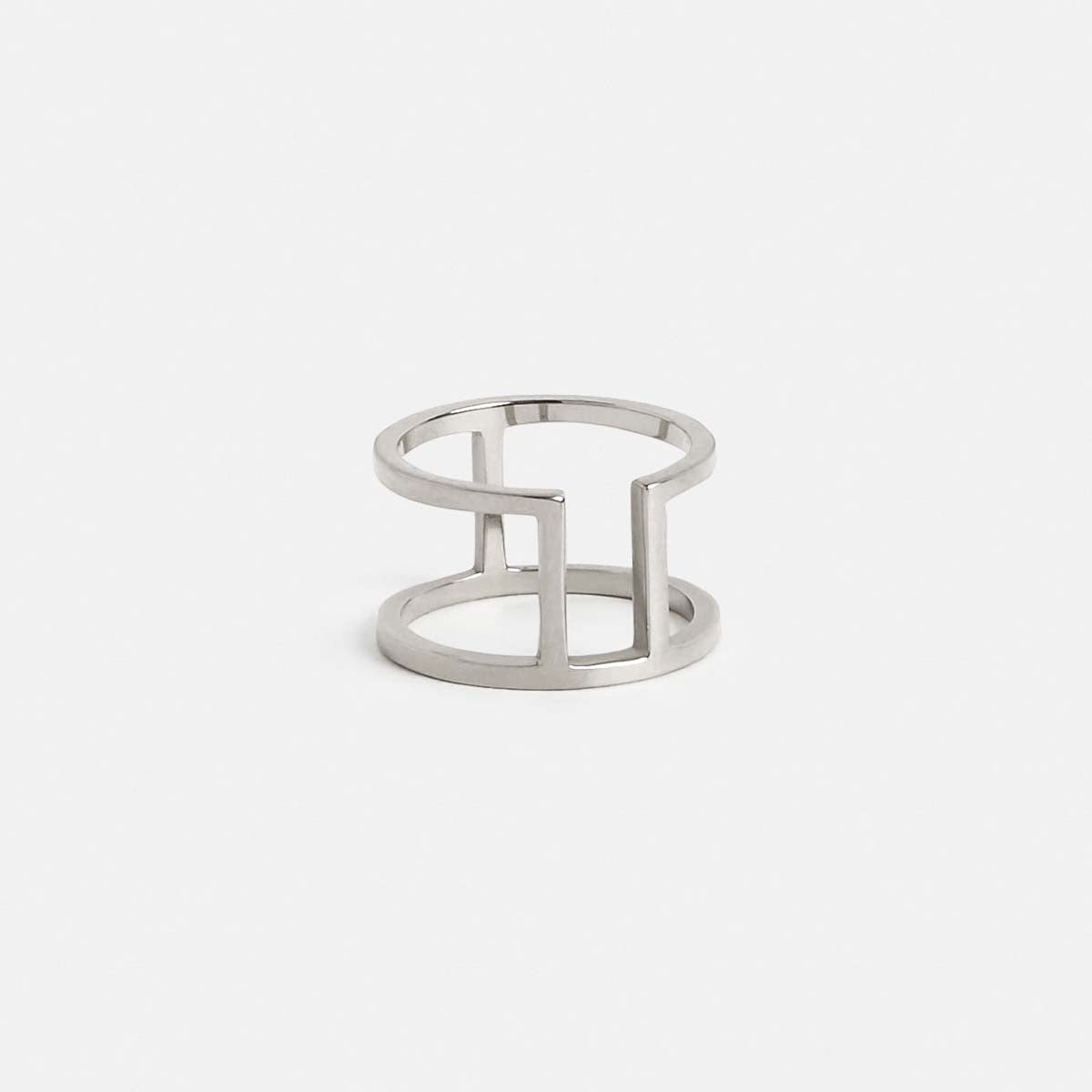 Cote Unusual Ring in 14k White Gold by SHW Fine Jewelry NYC