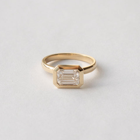 Vilke Unique Ring in 14k Gold set with 1.58ct emerald cut lab-grown diamond By SHW Fine Jewelry NYC