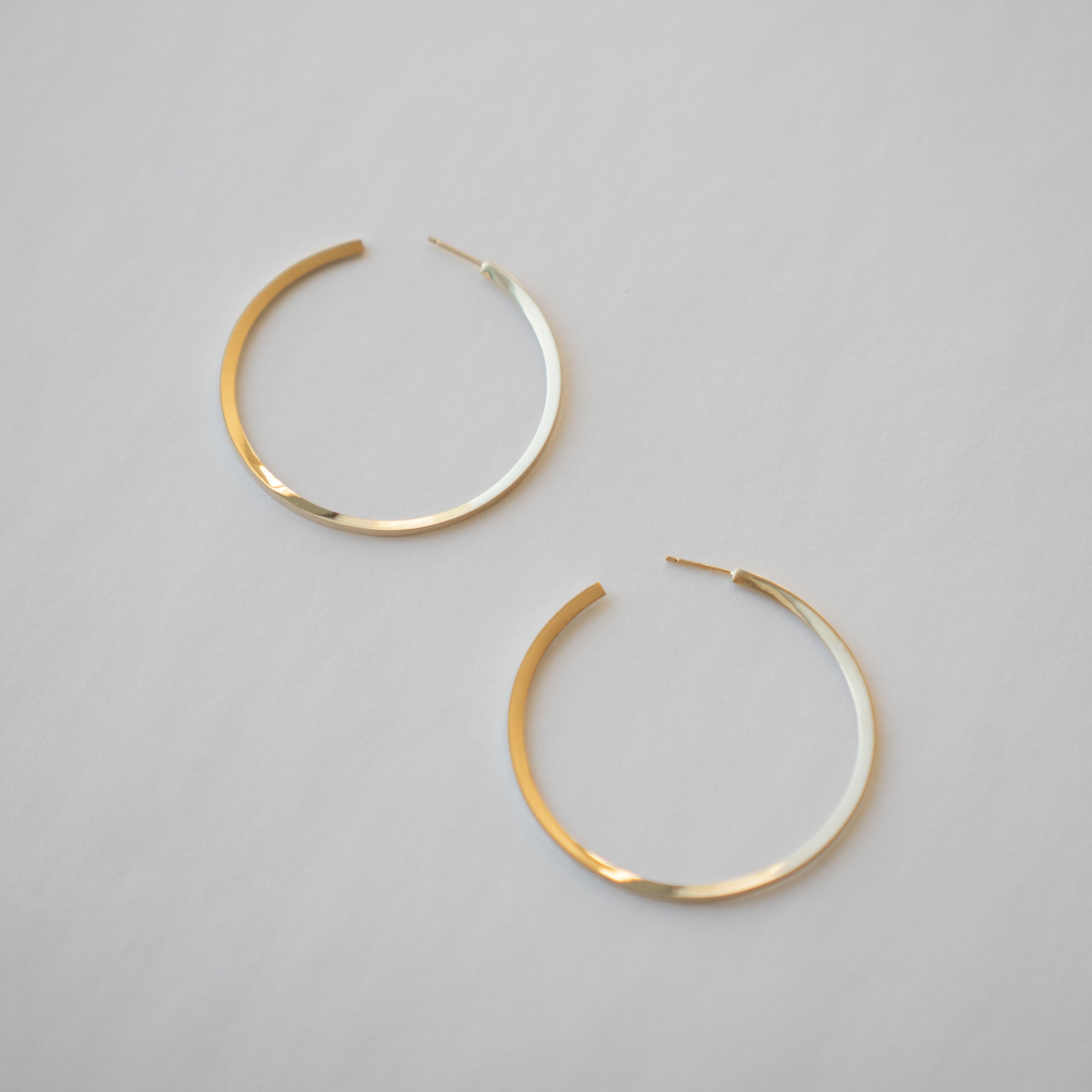 Designer Extra Large Kai Hoops in 14k karat recycled Yellow Gold by SHW Fine Jewelry made in NYC