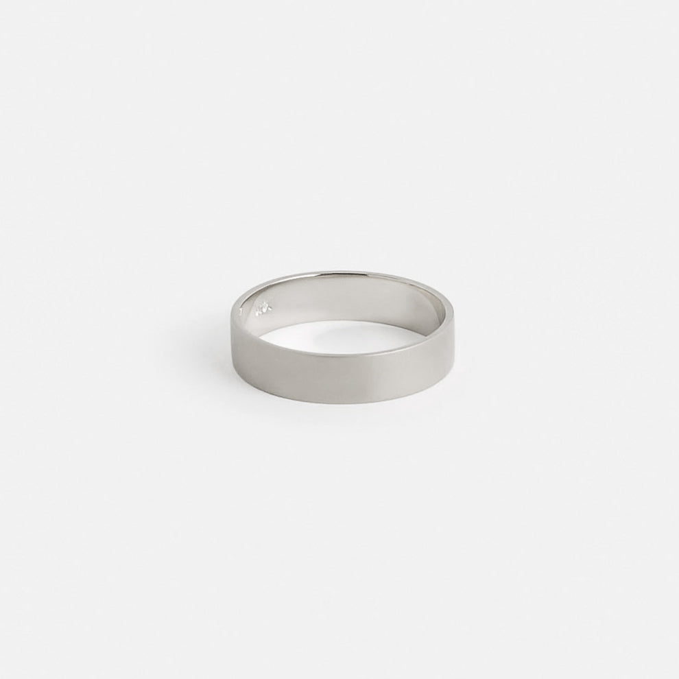 14k white gold 5mm sandblasted wedding band