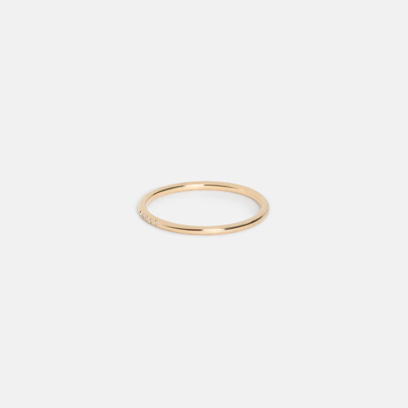 Minimal Engagement Band with Pavé gemstones in Solid 14k, 18k gold by SHW famous fine jewelry shop in NYC