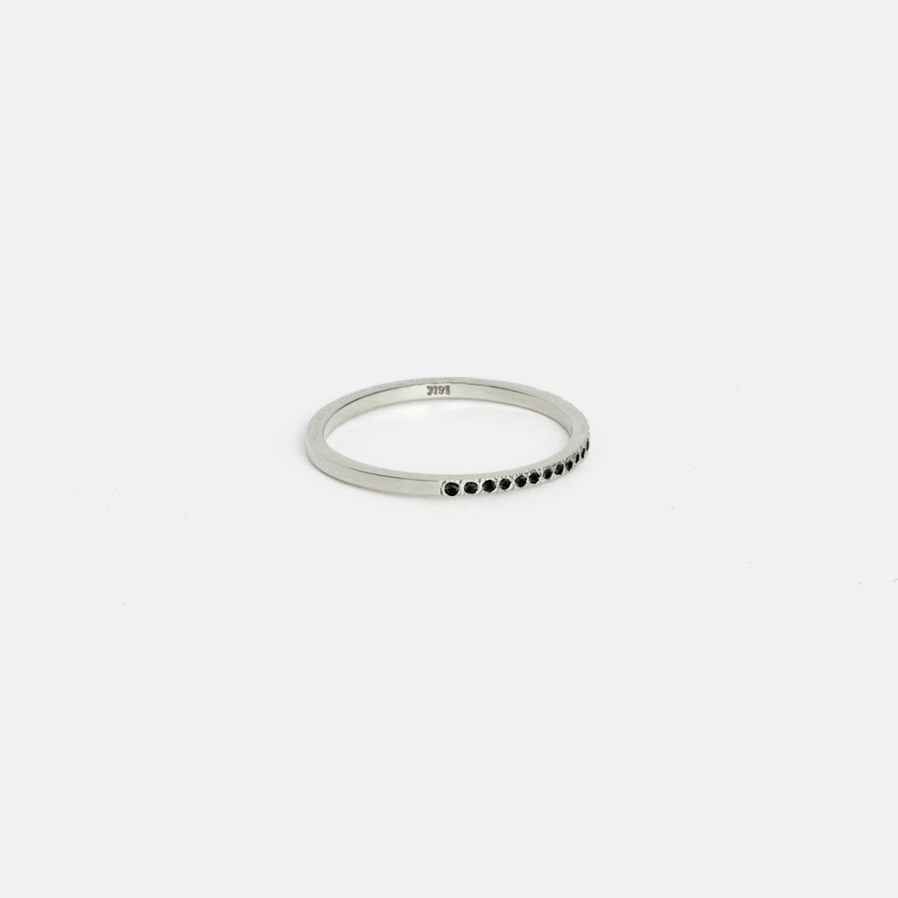 Eile Designer Ring in 14k White Gold set with Black Diamonds By SHW Fine Jewelry NYC