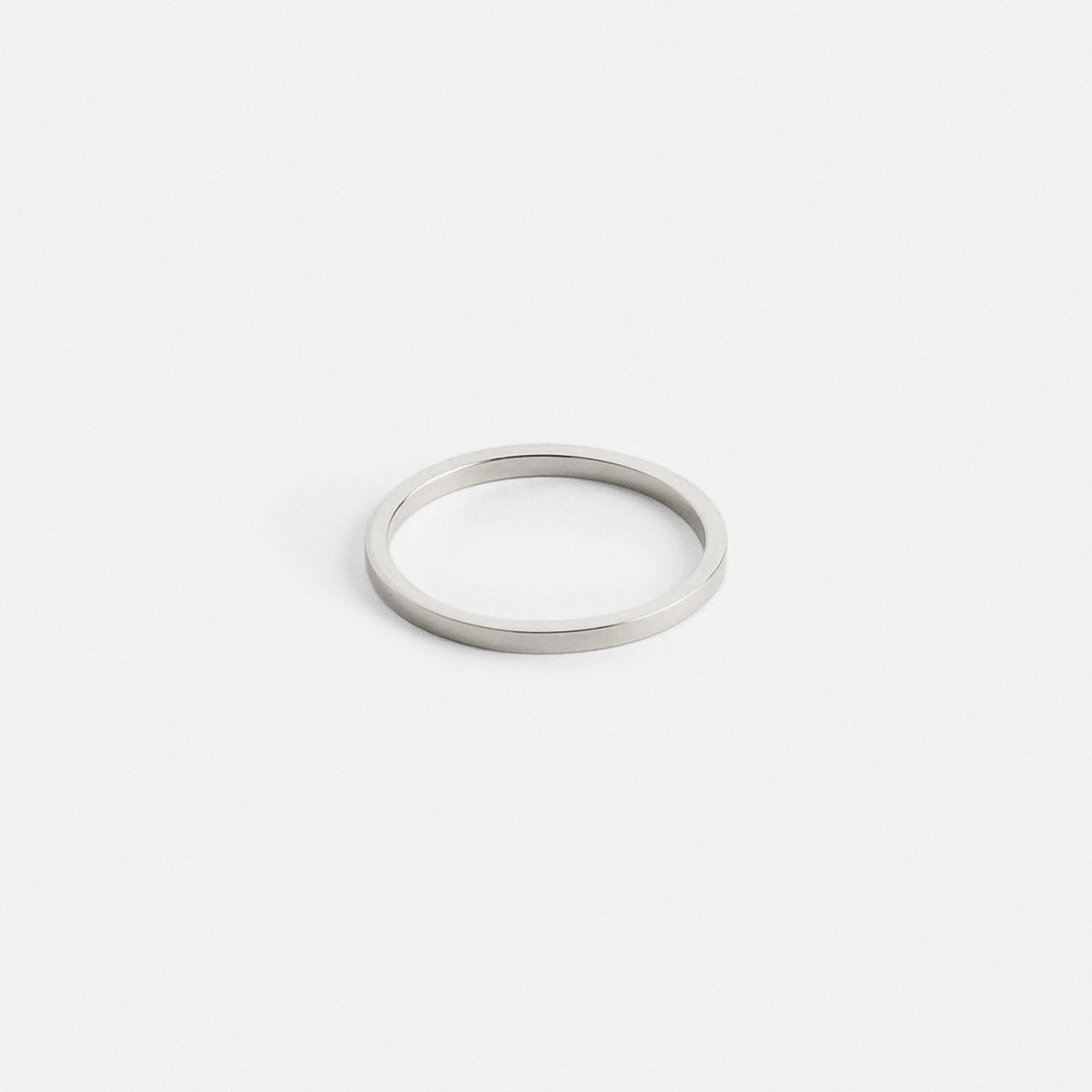 Designer Skinny Wedding Band with flat profile for stacking in 14k, 18k yellow, white, rose gold by SHW best fine jewelry store in NYC nearby