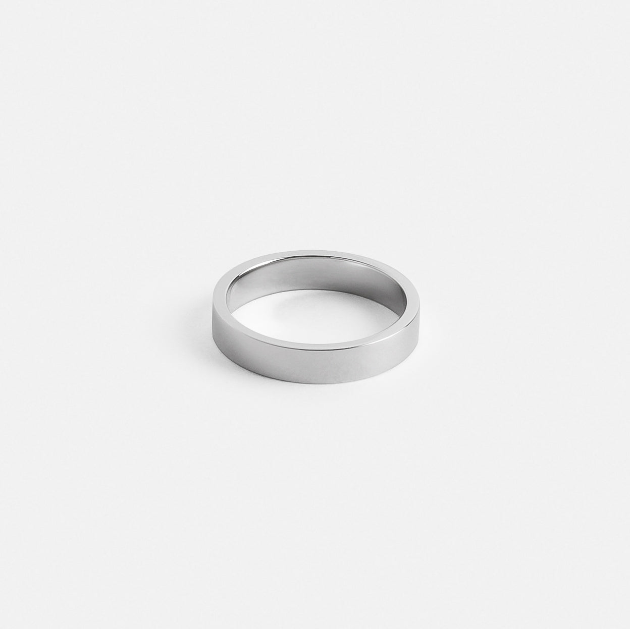 Modern 4mm Wide Stackable Mens Wedding Band with Flat profile in platinum by SHW cool fine jewelry store in NYC